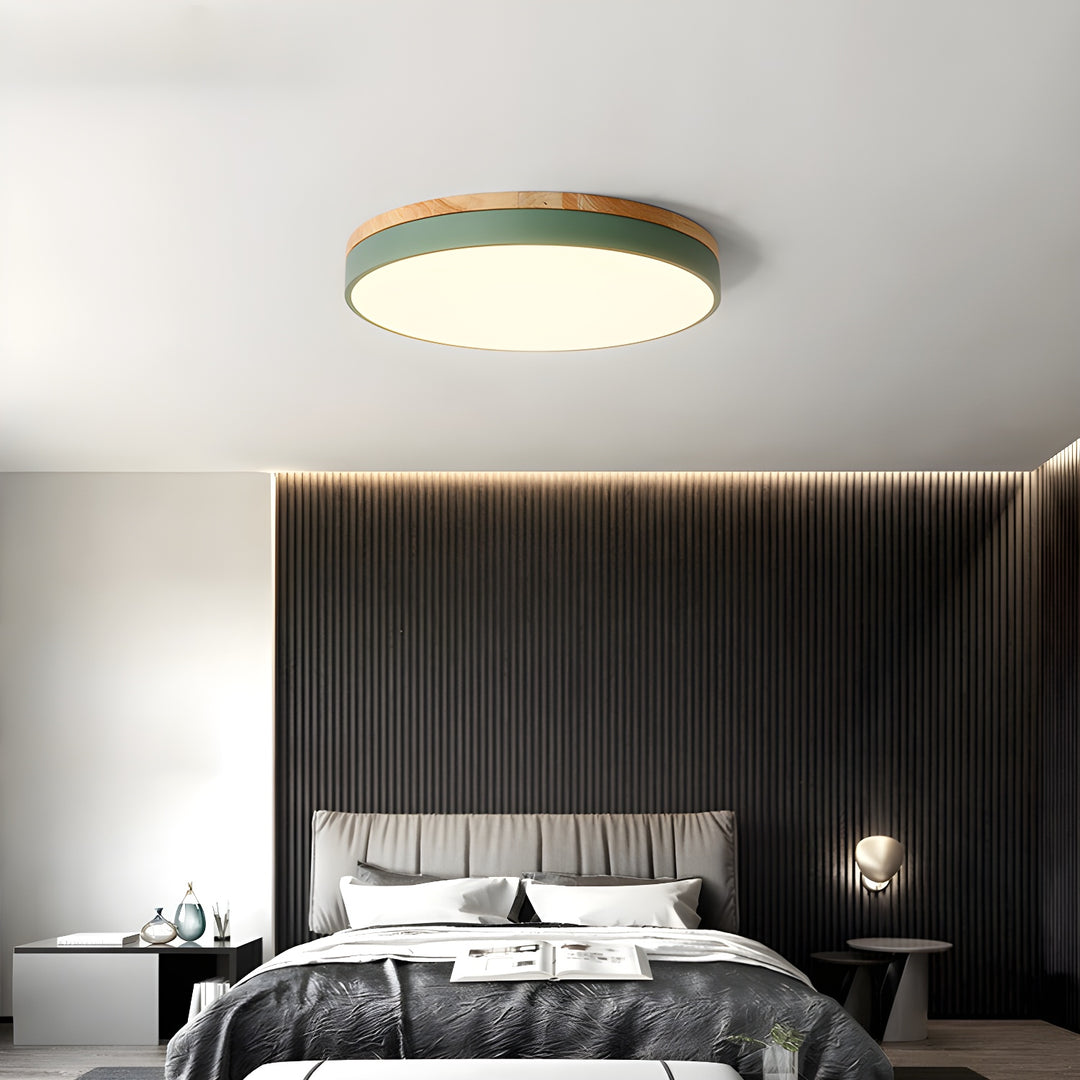 Zara Circular Wood Ceiling Lamp