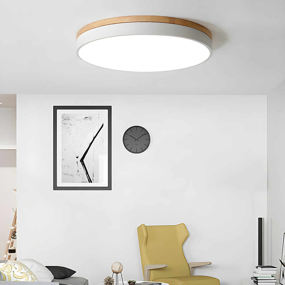 Zara Circular Wood Ceiling Lamp