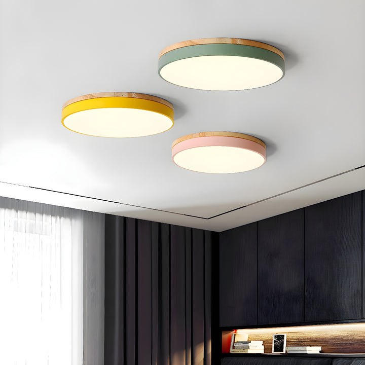 Zara Circular Wood Ceiling Lamp - Vakkerlight