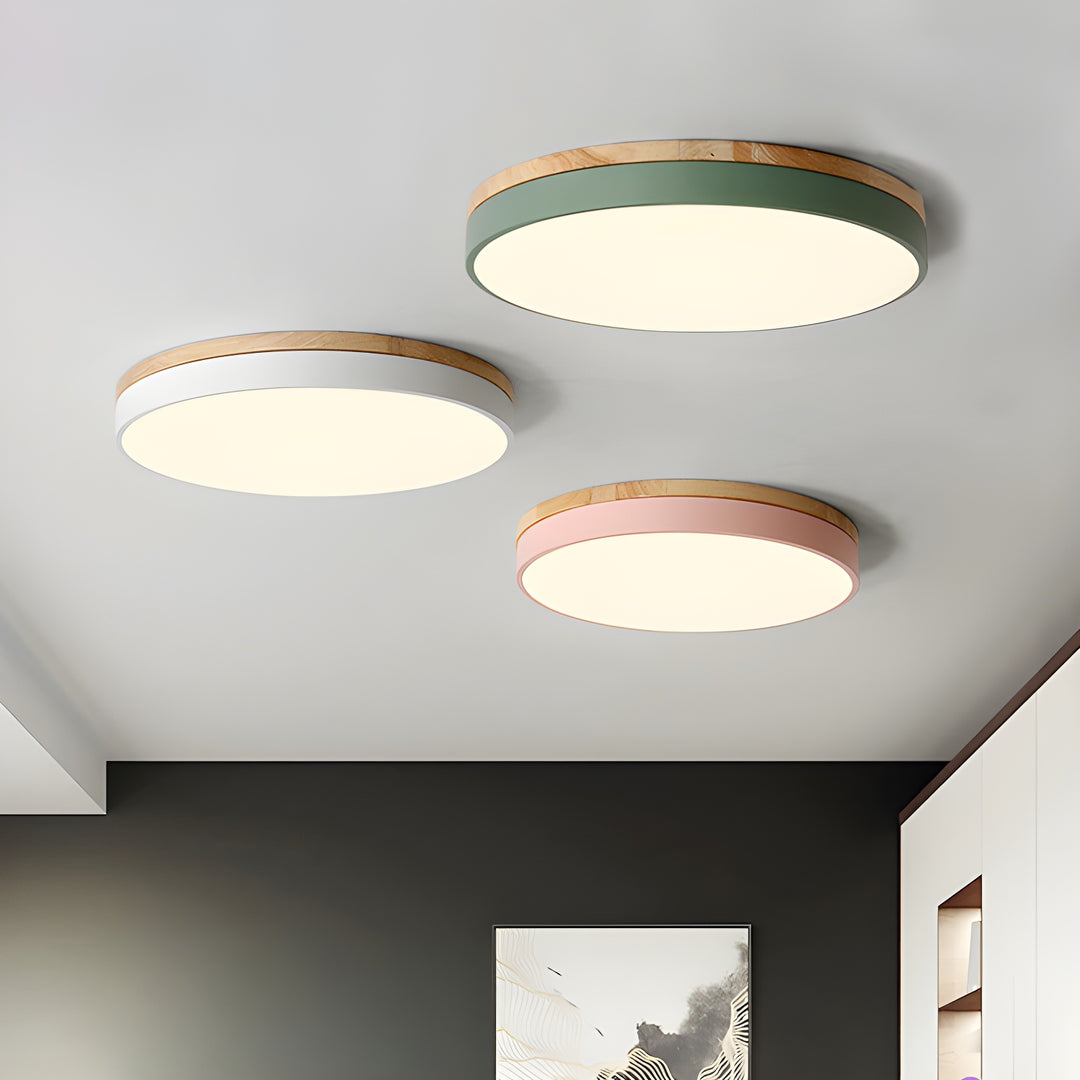 Zara Circular Wood Ceiling Lamp - Vakkerlight