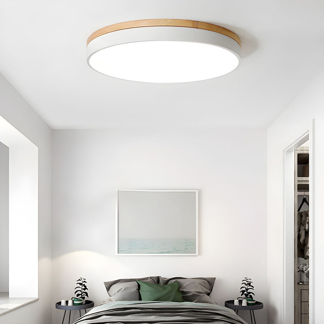 Zara Circular Wood Ceiling Lamp - Vakkerlight