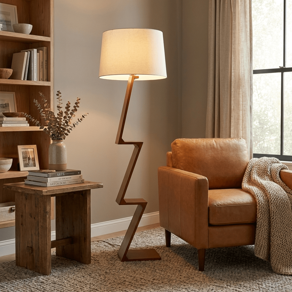 Zigzag Solid Wood Floor Lamp - Vakkerlight