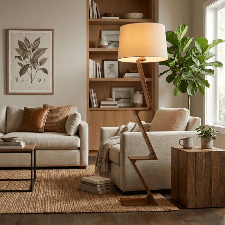 Zigzag Solid Wood Floor Lamp - Vakkerlight