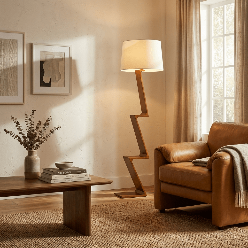 Zigzag Solid Wood Floor Lamp - Vakkerlight