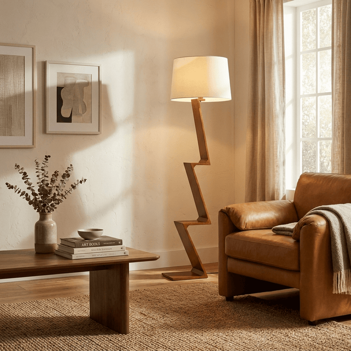 Zigzag Solid Wood Floor Lamp - Vakkerlight