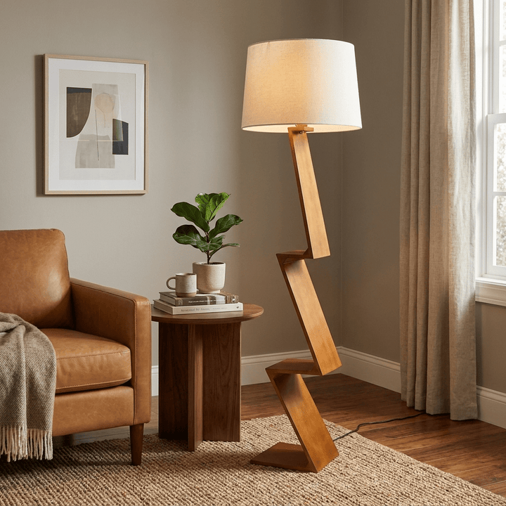 Zigzag Solid Wood Floor Lamp - Vakkerlight