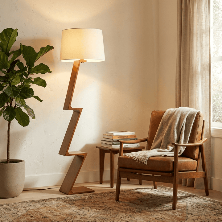 Zigzag Solid Wood Floor Lamp - Vakkerlight