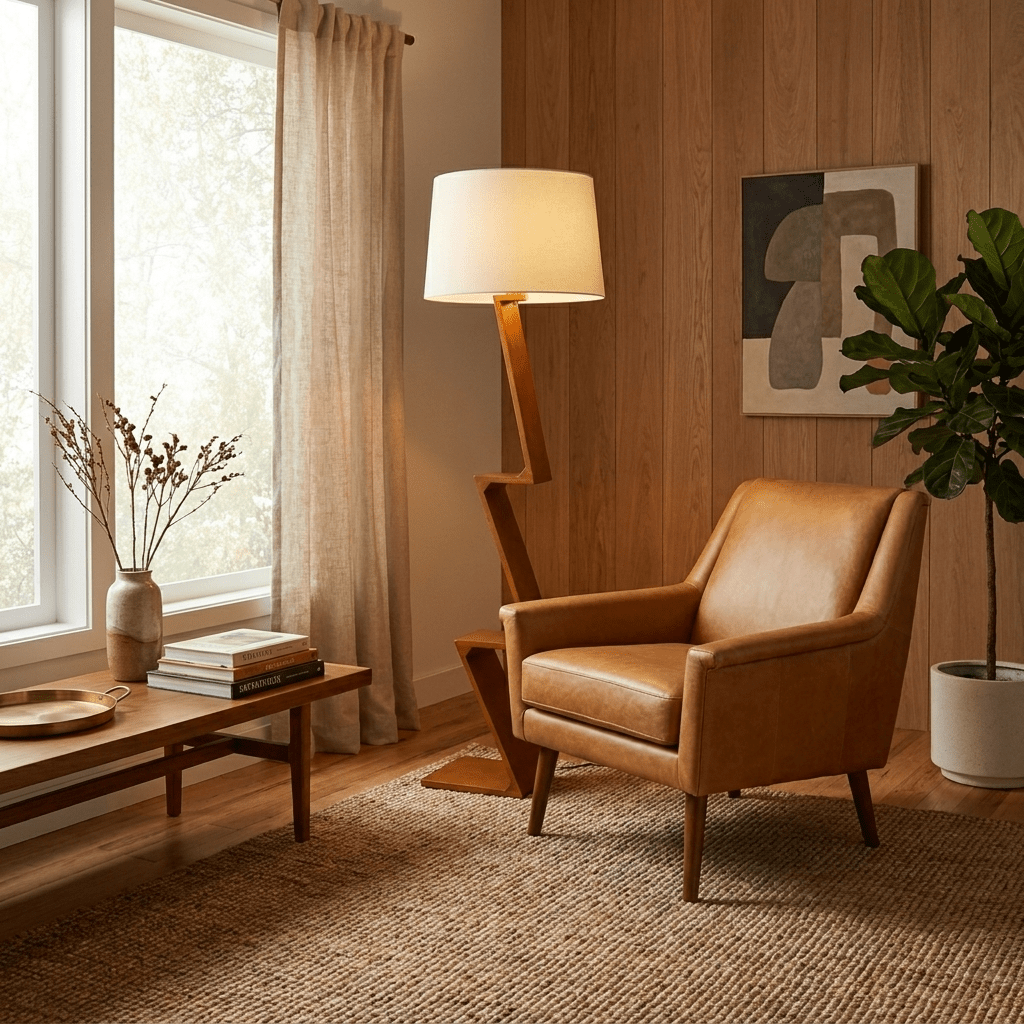 Zigzag Solid Wood Floor Lamp - Vakkerlight