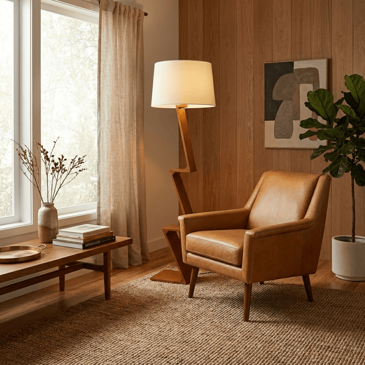 Zigzag Solid Wood Floor Lamp - Vakkerlight