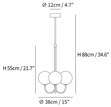 Angle Pendant Light — Dimension drawings 3