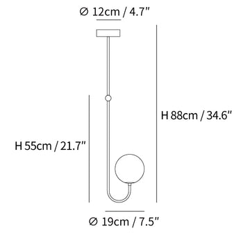 Angle Pendant Light — Dimension drawings 1