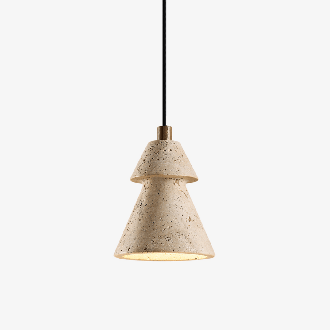 Tiered Travertine Cone Pendant Light - Vakkerlight