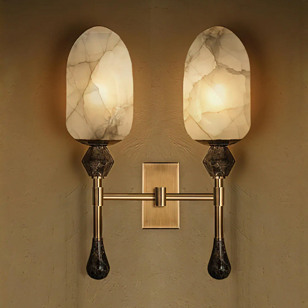 Alabaster Obelisk Double Sconce - Vakkerlight