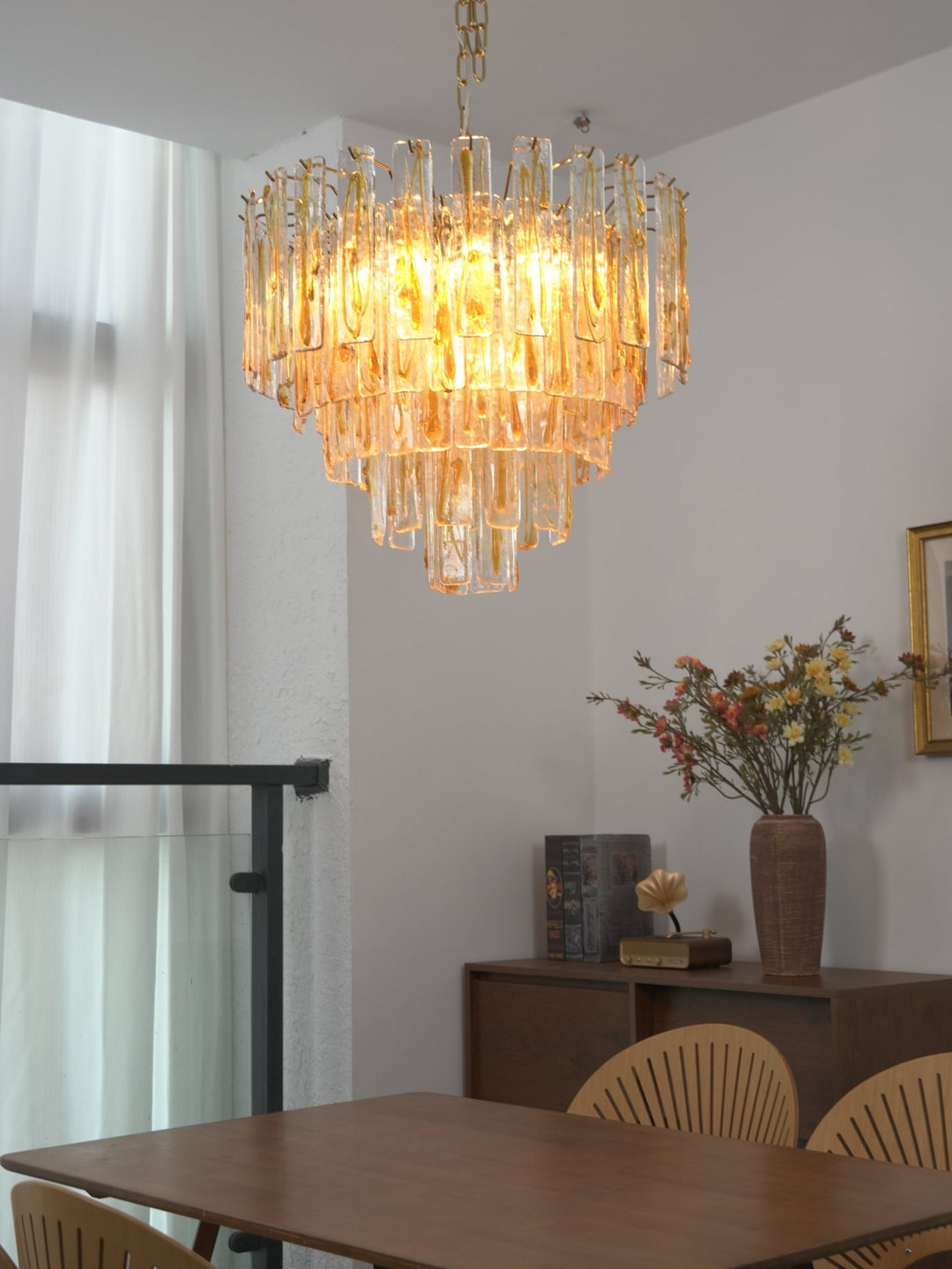 Golden Amber Murano Glass Chandelier - Vakkerlight