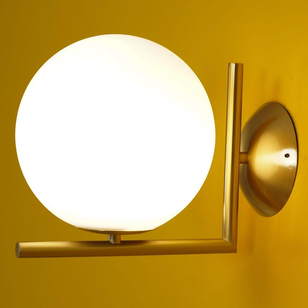 Blown Glass Opal Glass Wall Lamp - Vakkerlight