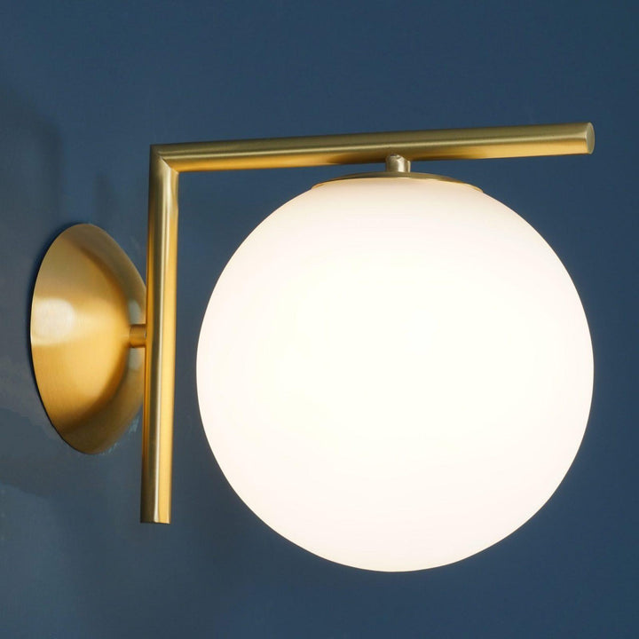 Blown Glass Opal Glass Wall Lamp - Vakkerlight