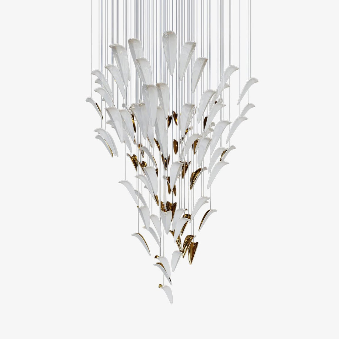 White Feather Art Deco Customize Chandelier - Vakkerlight