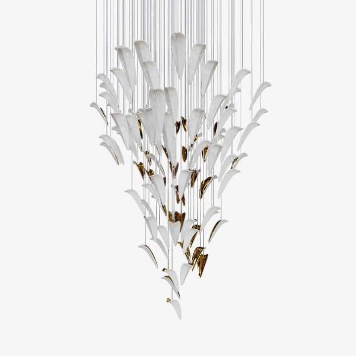 White Feather Art Deco Customize Chandelier - Vakkerlight