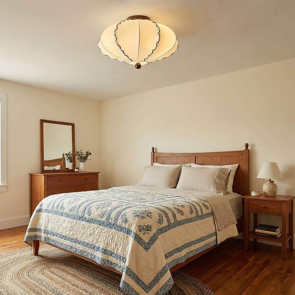 calloped Edge Fabric Ceiling Light - Vakkerlight