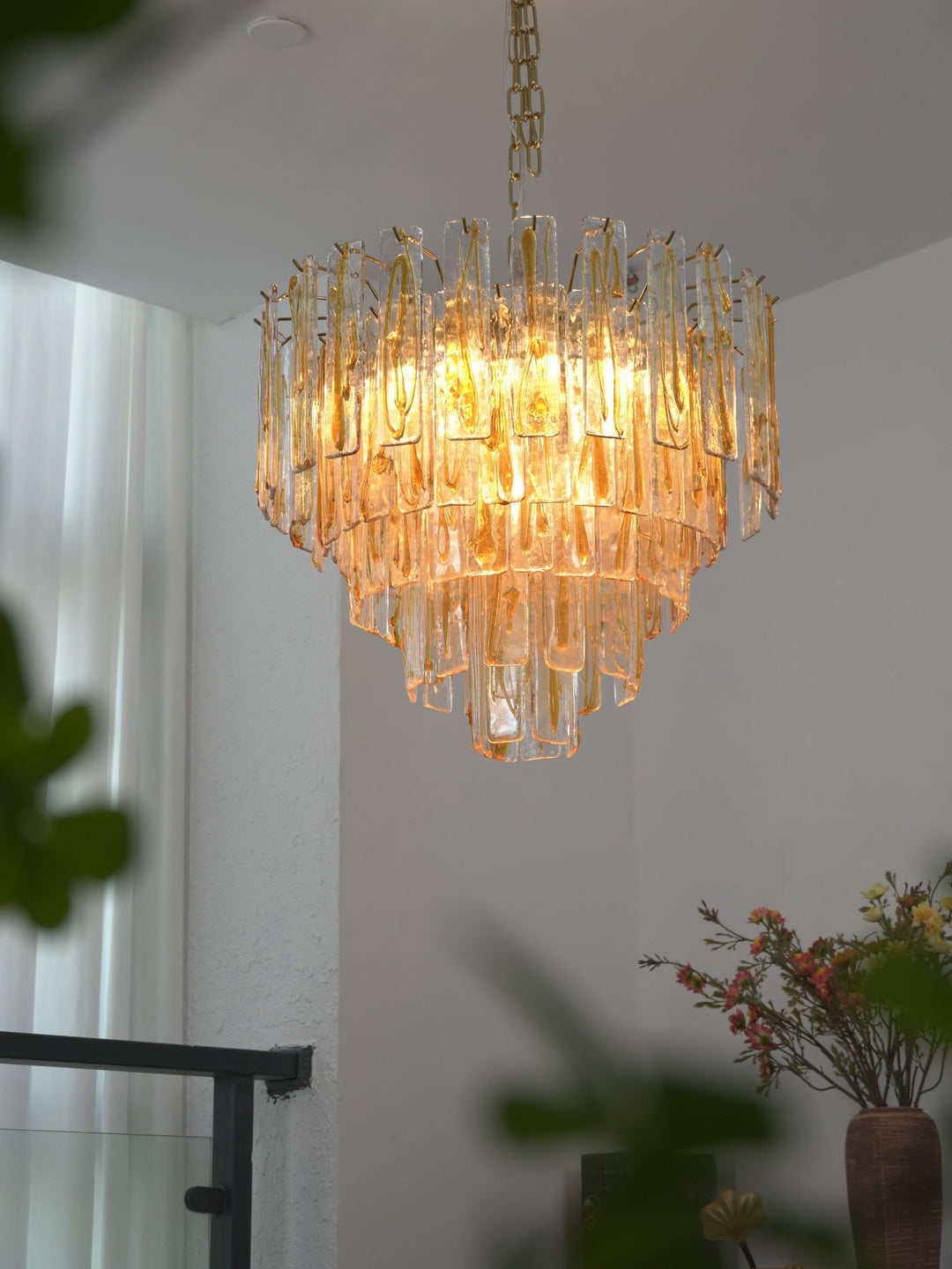 Golden Amber Murano Glass Chandelier - Vakkerlight