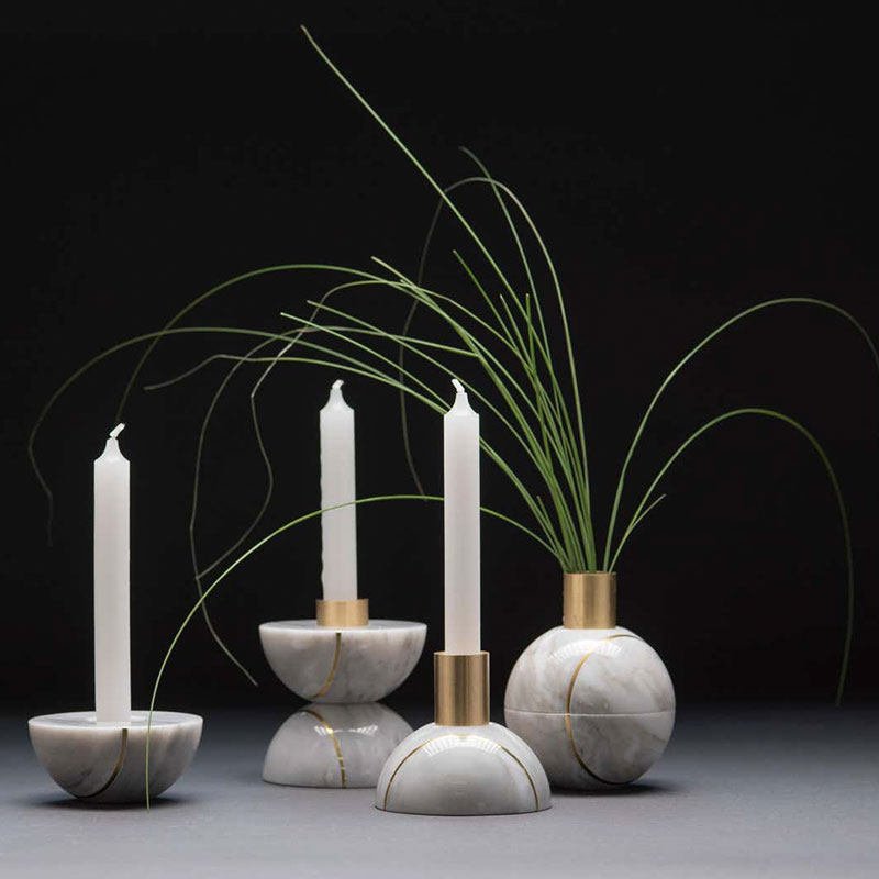 Axis Sphere Marble Candle Holder - Vakkerlight