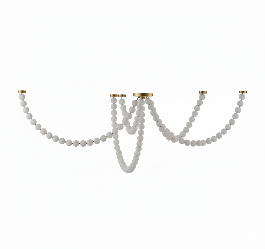 Pearl Glass Necklace Balls Chandelier - Vakkerlight
