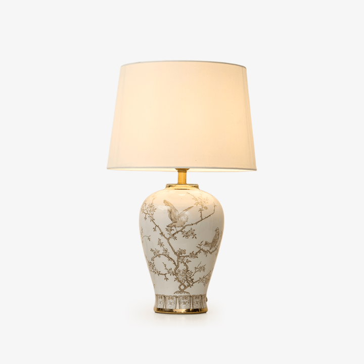 Avian Floral Ceramic Table Lamp - Vakkerlight