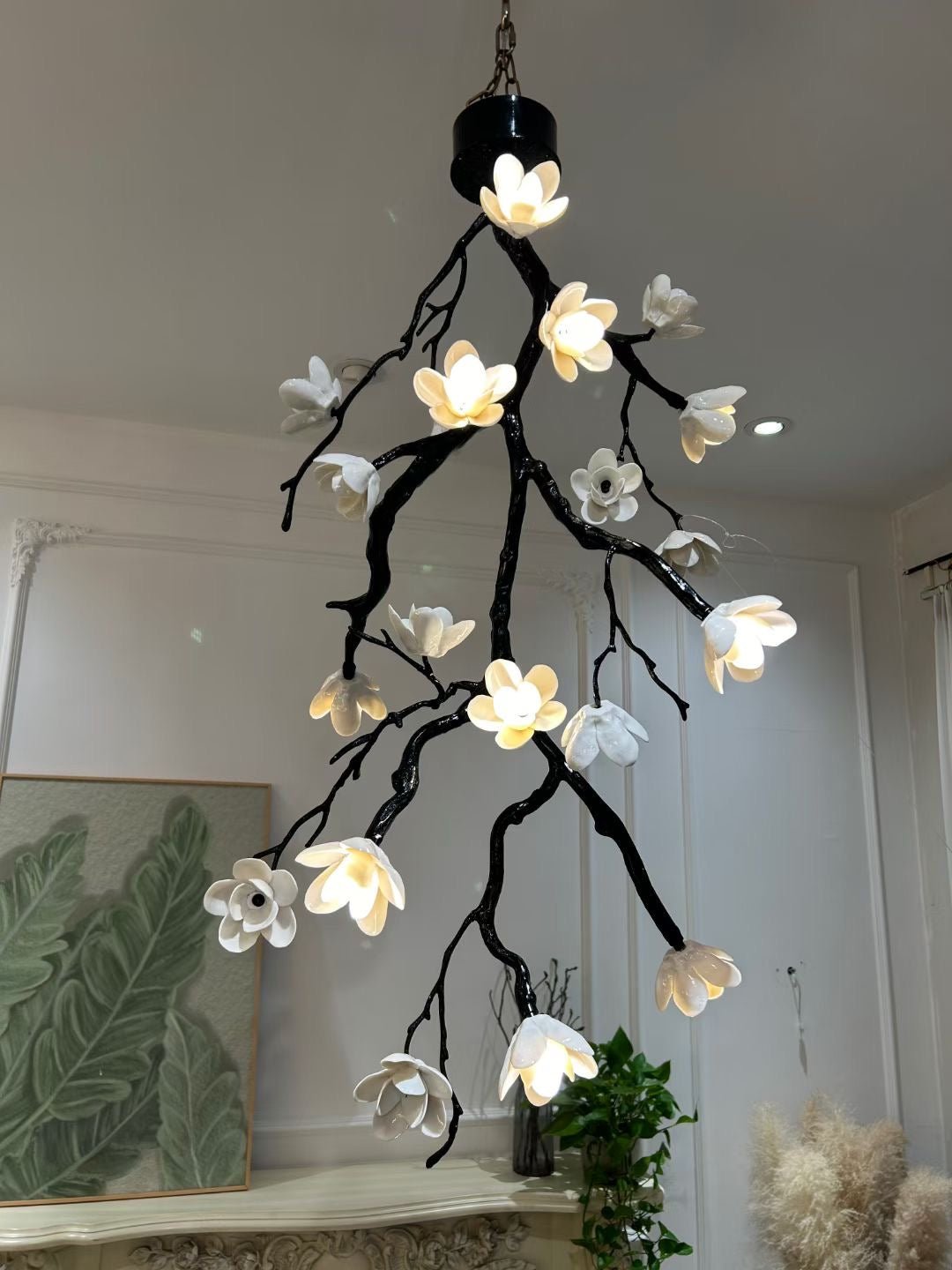 Large Long Branch Flower Chandelier - Vakkerlight