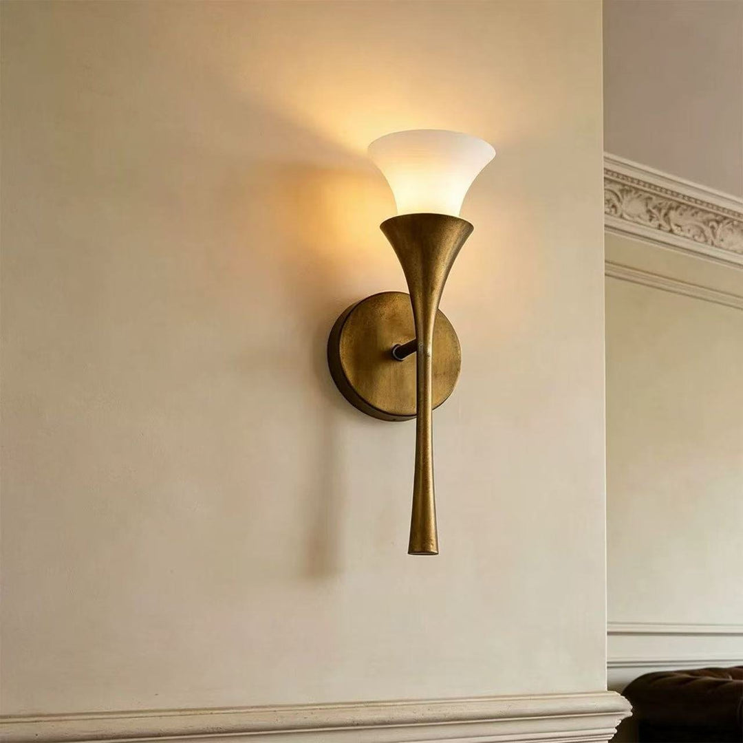 Antique Brass Double Cone Wall Sconce - Vakkerlight