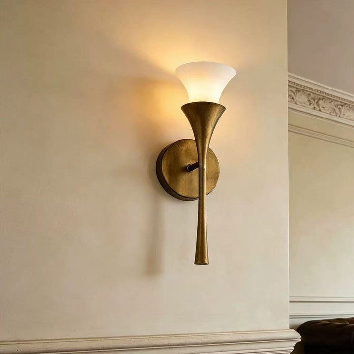 Antique Brass Double Cone Wall Sconce - Vakkerlight