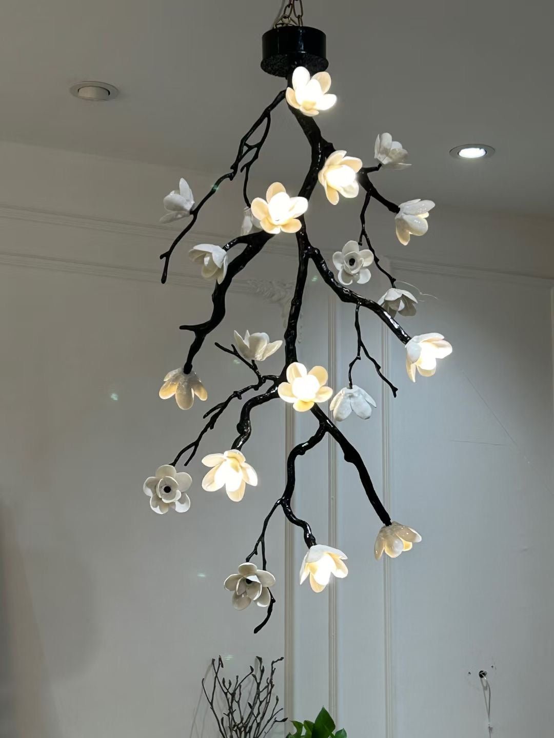 Large Long Branch Flower Chandelier - Vakkerlight