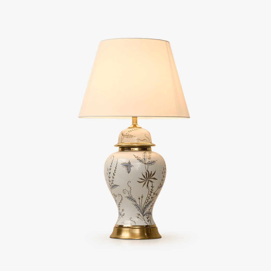 Gilt Accented Ceramic Table Lamp - Vakkerlight