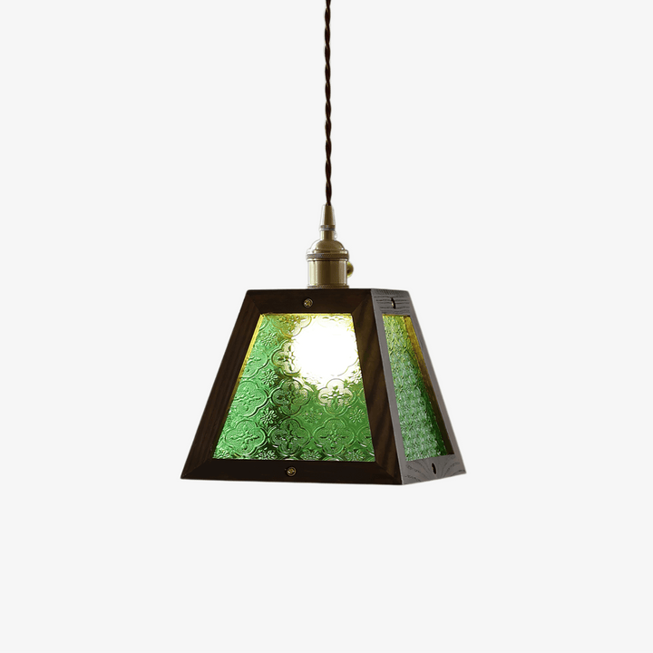 Green Patterned Glass Pendant Light - Vakkerlight