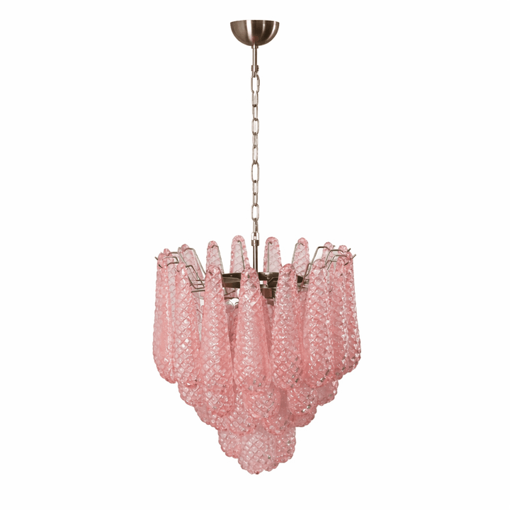 Pink Glass Droplet Chandelier - Vakkerlight