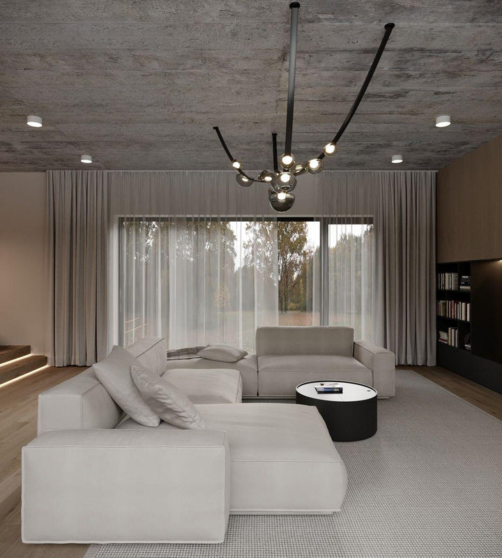 Orvyn Leather Arc Chandelier - Vakkerlight