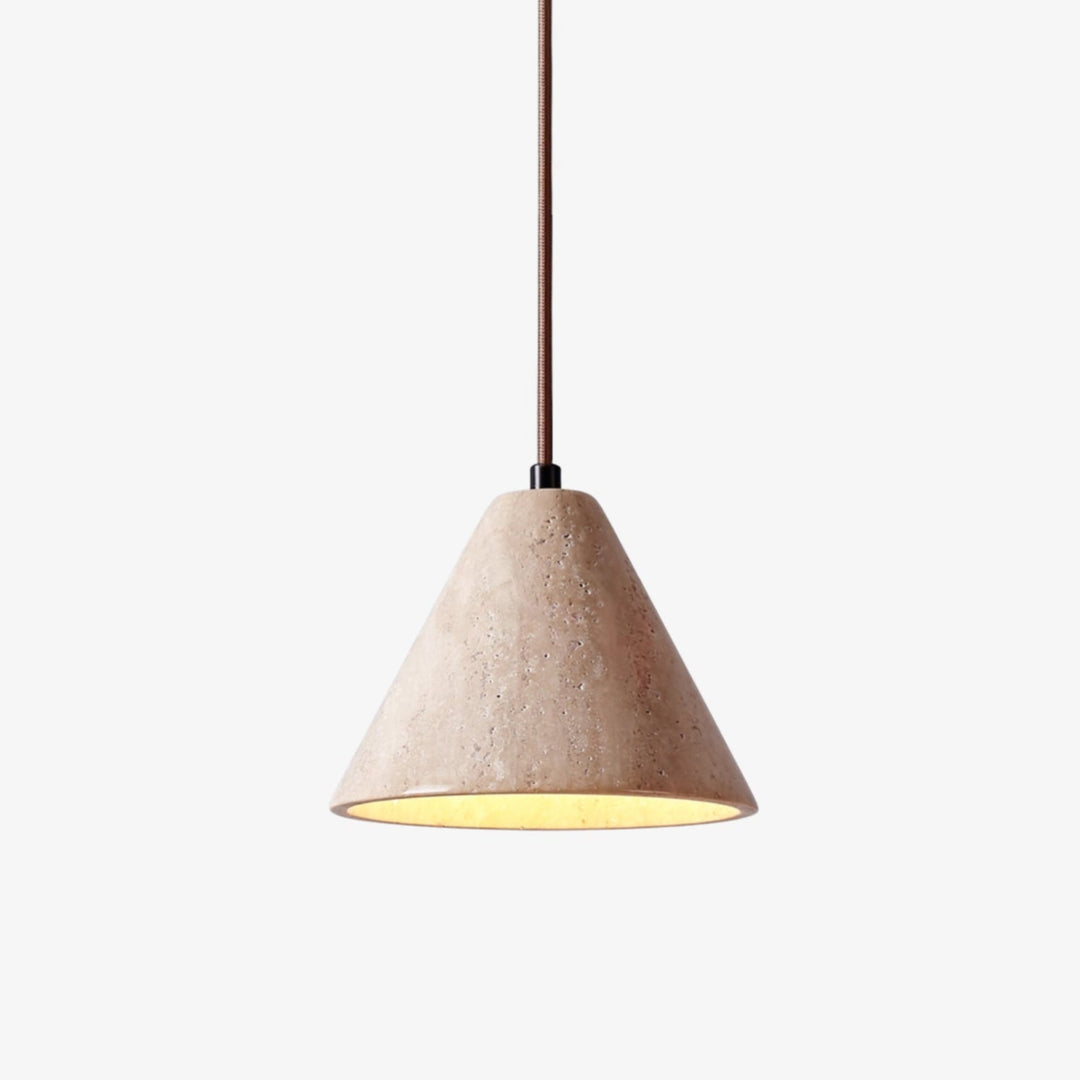 Solis Cone Travertine Pendant Lamp - Vakkerlight