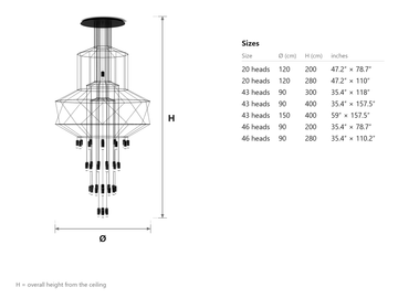 Lattice Chandelier dimensions — 寸法図 1