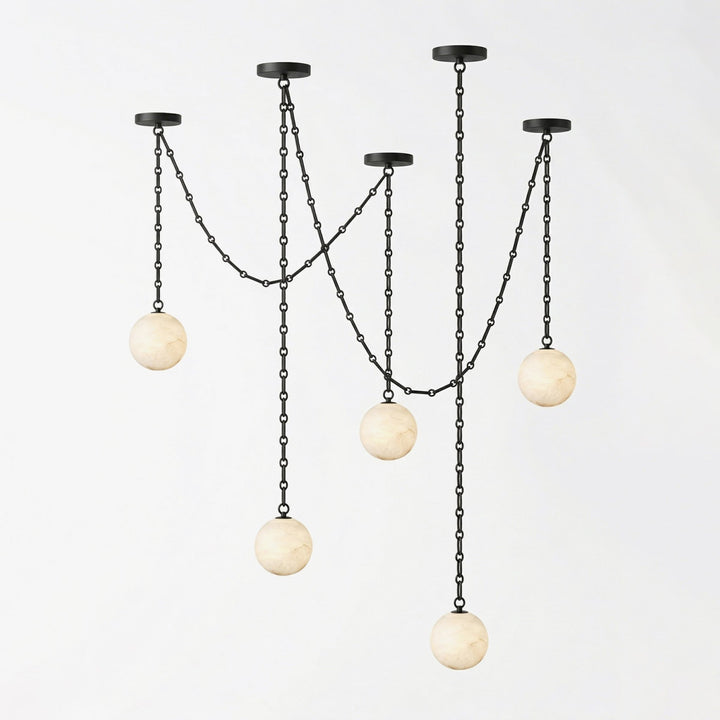 ndustrial Alabaster Orb Chain Chandelier - Vakkerlight