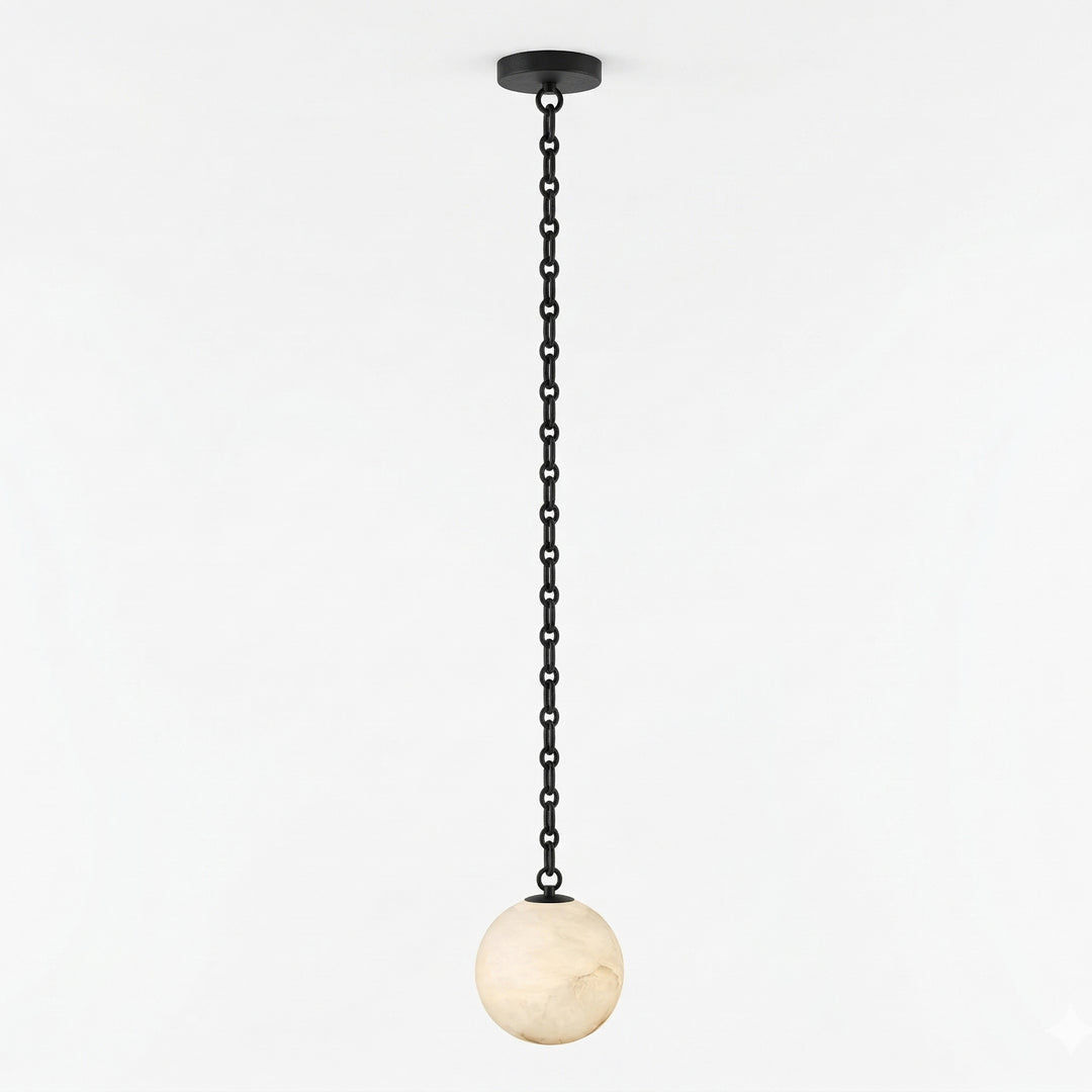 ndustrial Alabaster Orb Chain Chandelier - Vakkerlight