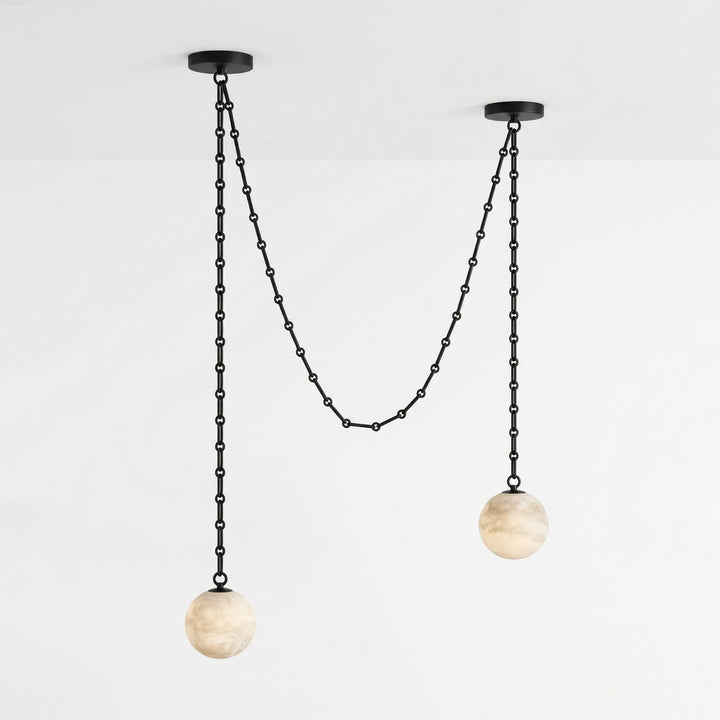ndustrial Alabaster Orb Chain Chandelier - Vakkerlight