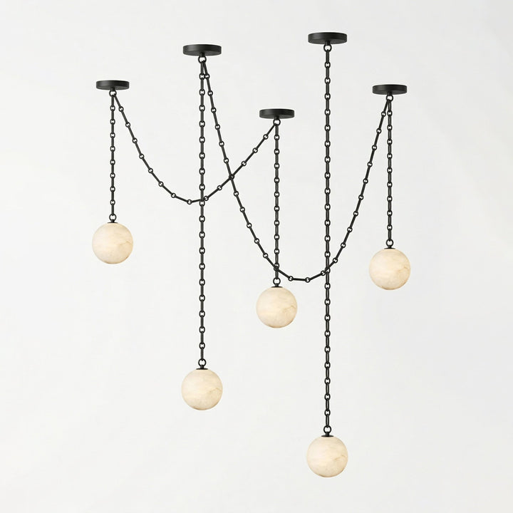 ndustrial Alabaster Orb Chain Chandelier - Vakkerlight