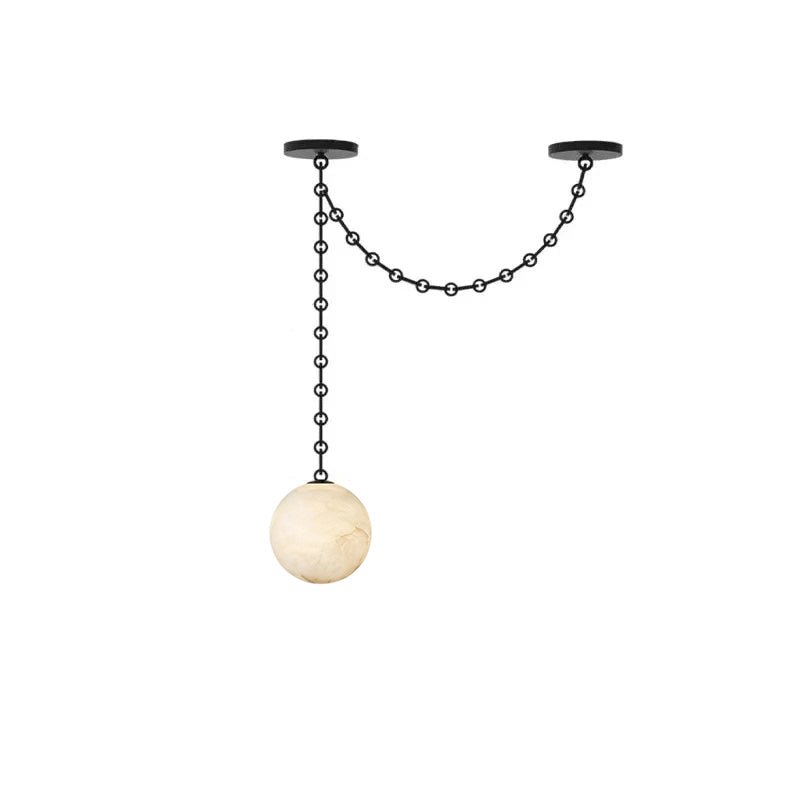 ndustrial Alabaster Orb Chain Chandelier - Vakkerlight