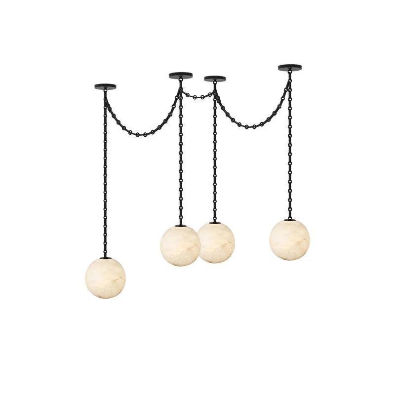 ndustrial Alabaster Orb Chain Chandelier - Vakkerlight
