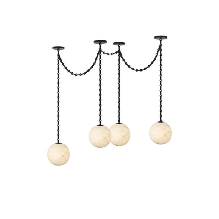 ndustrial Alabaster Orb Chain Chandelier - Vakkerlight