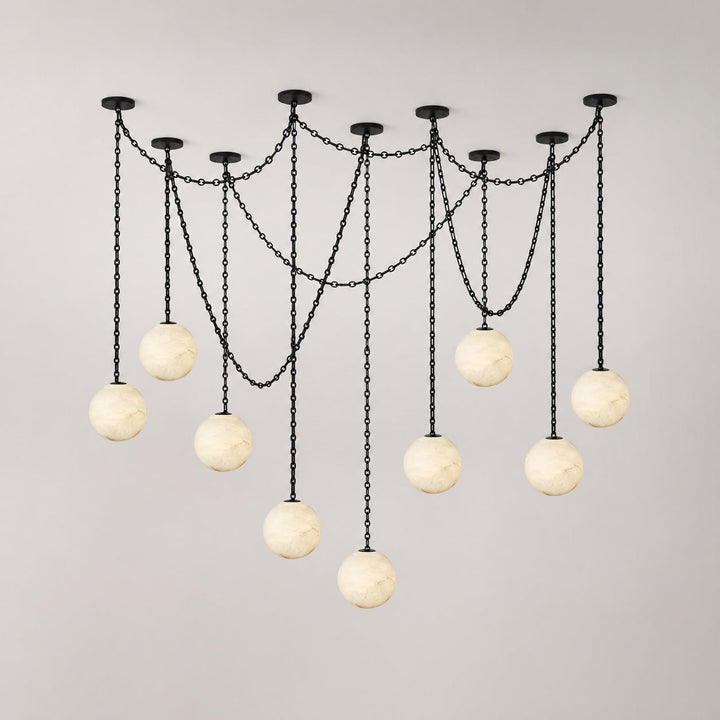 ndustrial Alabaster Orb Chain Chandelier - Vakkerlight