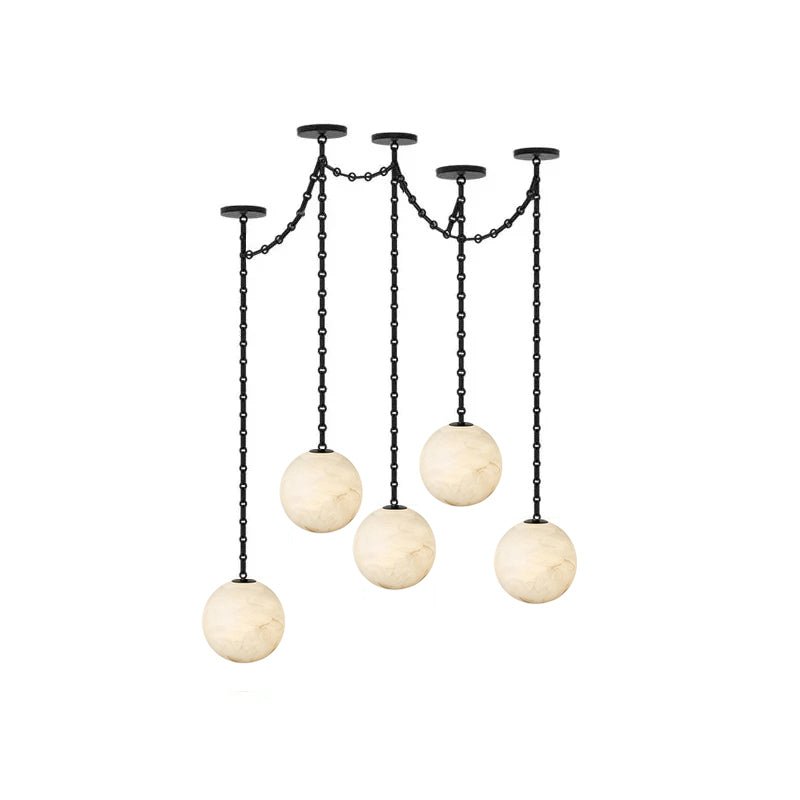 ndustrial Alabaster Orb Chain Chandelier - Vakkerlight