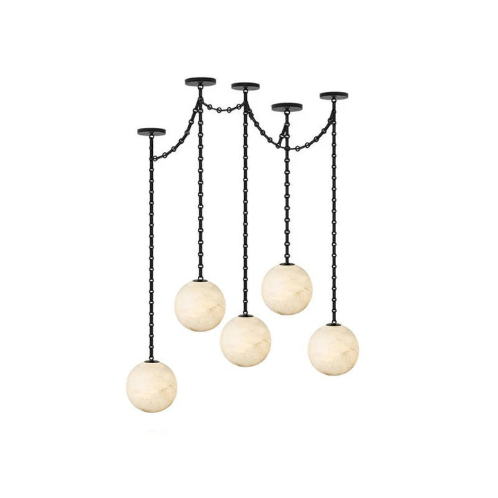ndustrial Alabaster Orb Chain Chandelier - Vakkerlight