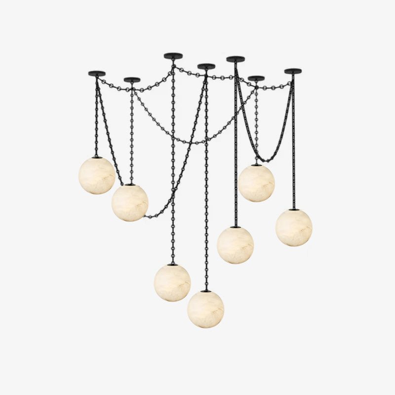 ndustrial Alabaster Orb Chain Chandelier - Vakkerlight