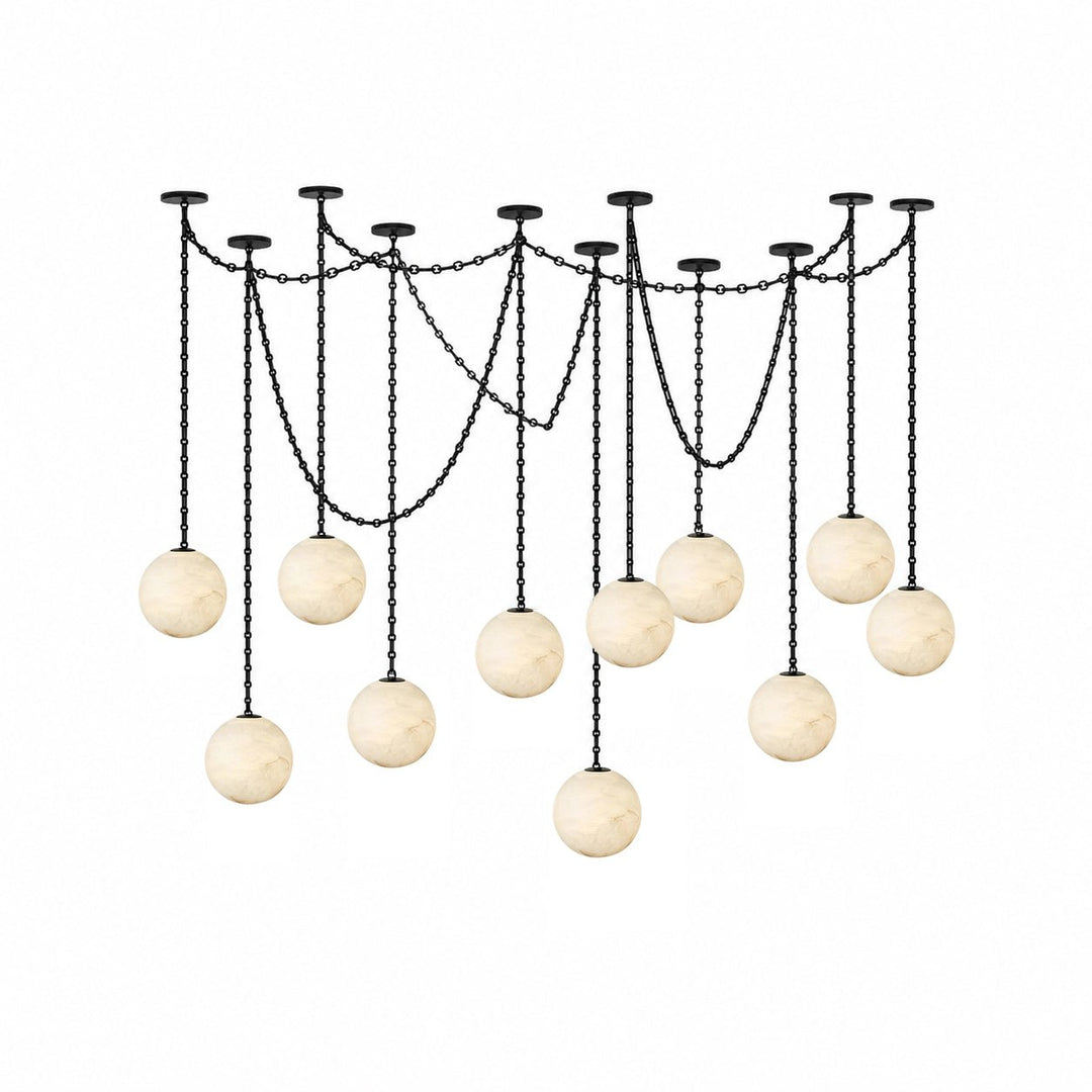 ndustrial Alabaster Orb Chain Chandelier - Vakkerlight