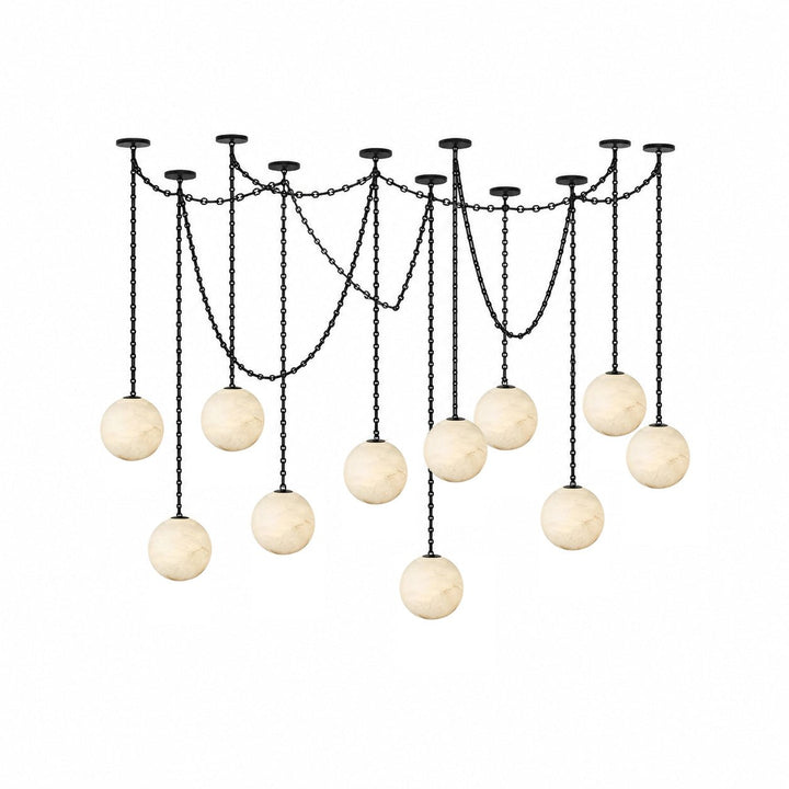 ndustrial Alabaster Orb Chain Chandelier - Vakkerlight